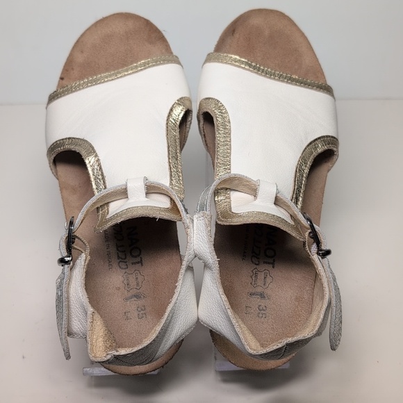 Naot Fiona white wedge sandals womans size 4-4.5 EU 35 - Picture 8 of 16